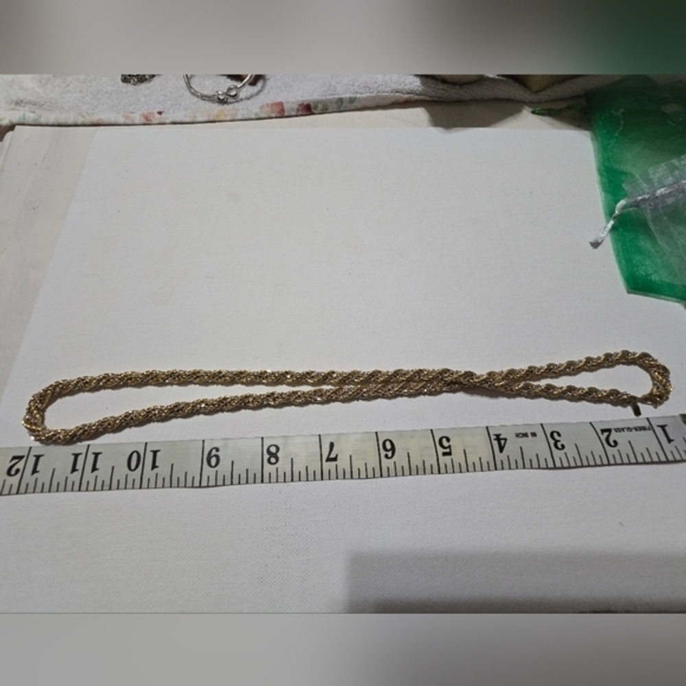 Monet Vintage Gold and Silver Twisted Rope Chain 24" Chunky Necklace - Picture 5 of 11